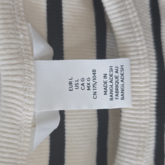 H&M stripped cropped tank top size large - Picture 2 of 4